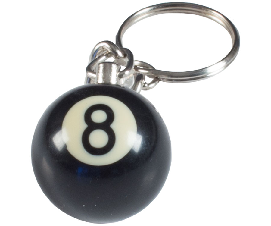MagiDealMagiDeal 16pcs/Lot 8 Ball Pool Billiards Key Ring Key Chain 25mm Black