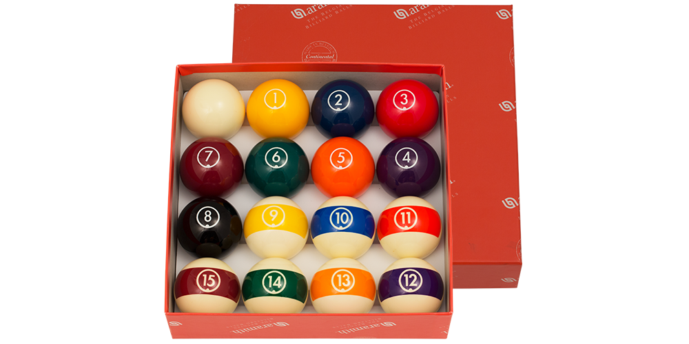 Billard Balls Aramith Continental 2 1/4 Billiard Regulation Set/16