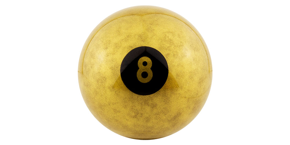 Miniature GOLDEN 8 Ball Aramith Keyring Lucky Gold 8 Ball Pool Ball Key Ring 