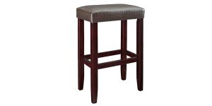Brown Croc Faux Leather Barstool