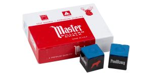 PoolDawg Blue Master Chalk (Box of 12 Cubes)