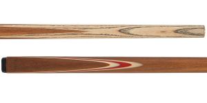 Elite ELSNK03 Ashwood with Acacia Wood prongs and white, red, white and acacia spliced veneers Snooker Cue 