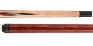 Elite EP34 Birdseye maple with four Cocobolo, maple, green stained and black veneer points Pool Cue