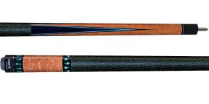 Players HXT30 Antique Stained Birdseye Maple with Midnight Black and Teal Points Pool Cue