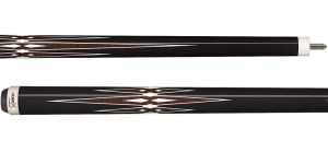 Players HXT4 Midnight Black with Zebrawood & White Double Star Pool Cue