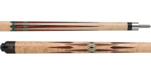 Mcdermott G708 Birdseye Maple with Cocobolo Points and Green Burl Diamond Inlays Pool Cue