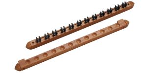 Two Piece 12 Cue Wall Rack with Clips