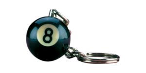 1.25 Inch w CUE Que Box 16 Mini POOL BALL Billiard Key Chain Ring Keychains NEW 