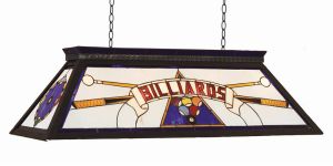 Billiards Blue Stained Glass Pool Table Light