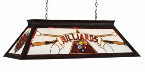 Billiards Red Stained Glass Pool Table Light