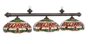 Stained Glass Tiffany Style 3 Shade Pool Table Light