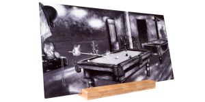 "Phantom of the Game" Shelf Art with Display - Black and White