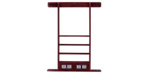 6 Cue Deluxe Wall Rack with Score Counter - Wine Stain