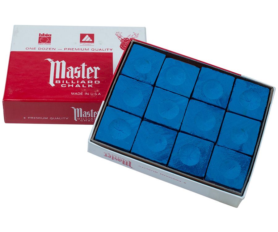 Box of a Dozen Blocks Blue Master Pool Chalk 