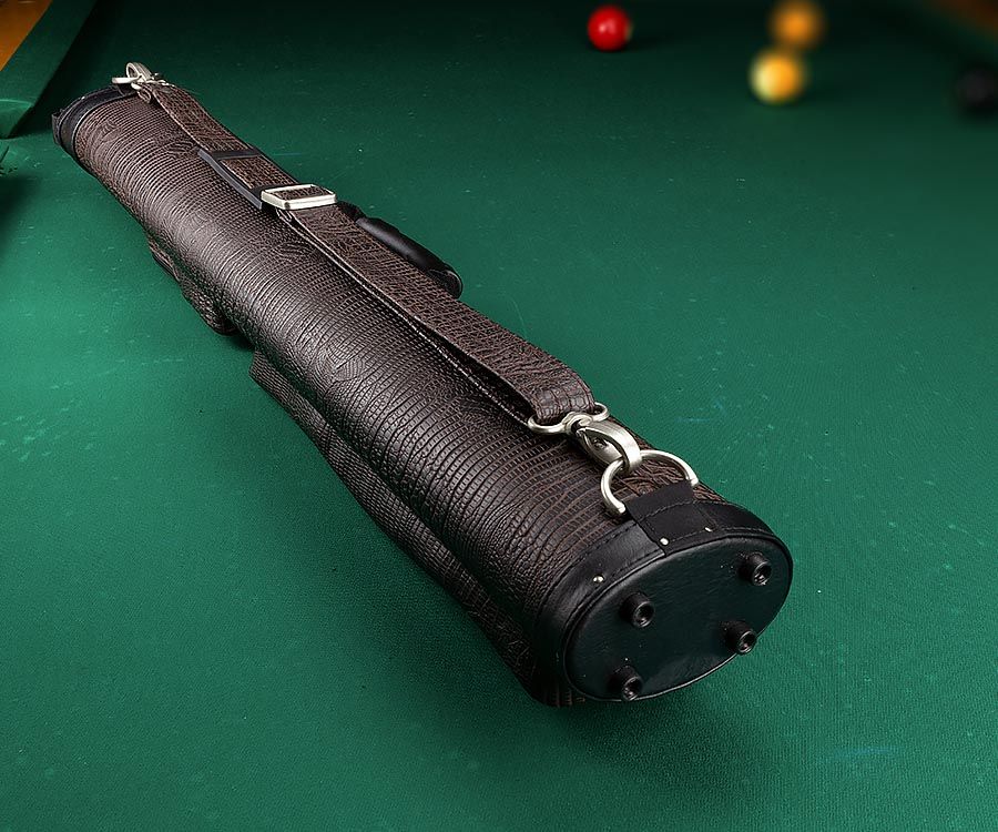 Quality 3/4 Pool Snooker 'Tower' hard cue Case Real Leather brown NEW 