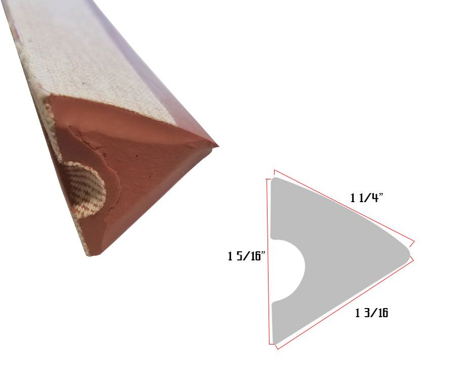 pool table bumper sizes