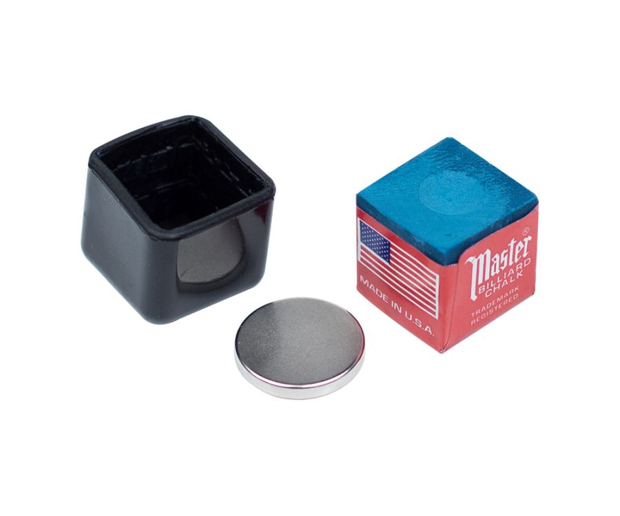 ULTIMATE CHALKER Metal Magnetic Pool Cue CHALK HOLDER with chalk 