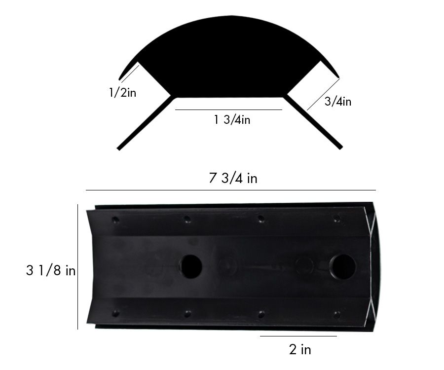 Set of 4 Black 7 3/4 Inch Plastic Pool Table Miter Corners 
