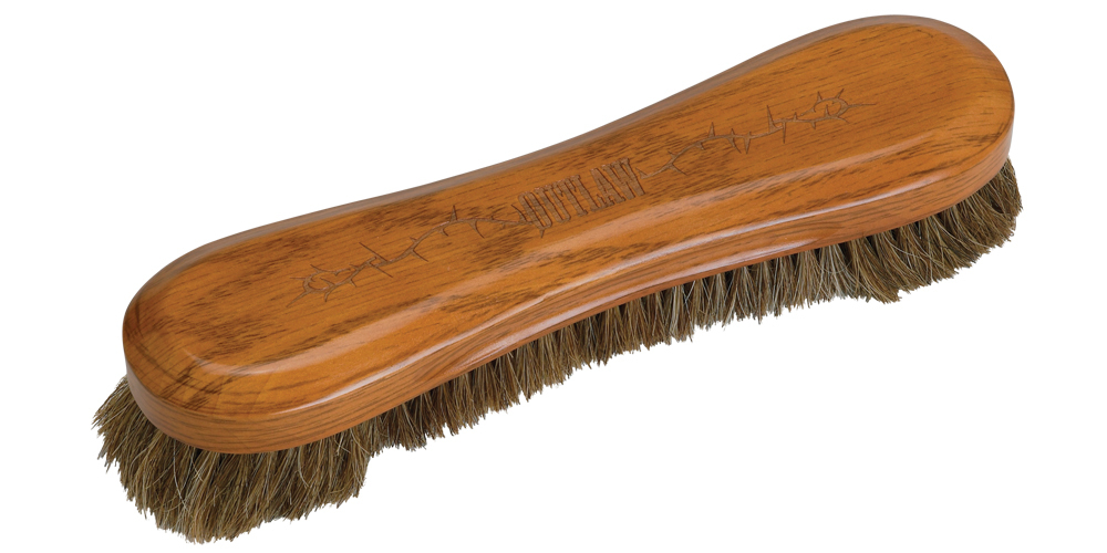 Stained Wood Deluxe Horse Hair Pool Table Brush 