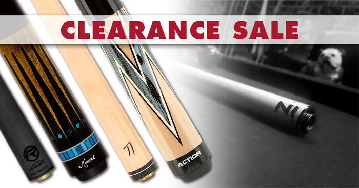 Clearance Pool Cue Sale banner